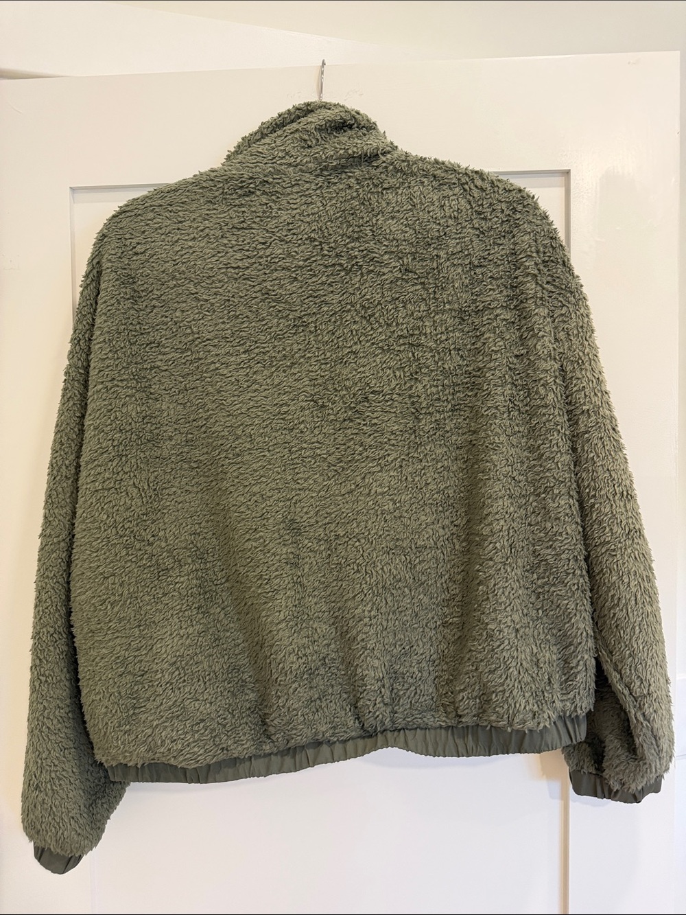 Vuori Women’s Sherpa Fleece Jacket Olive Green Full Zip High Pile Cozy Size L - Picture 5 of 5